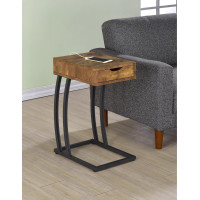 Coaster Furniture 900577 Accent Table with Power Outlet Antique Nutmeg